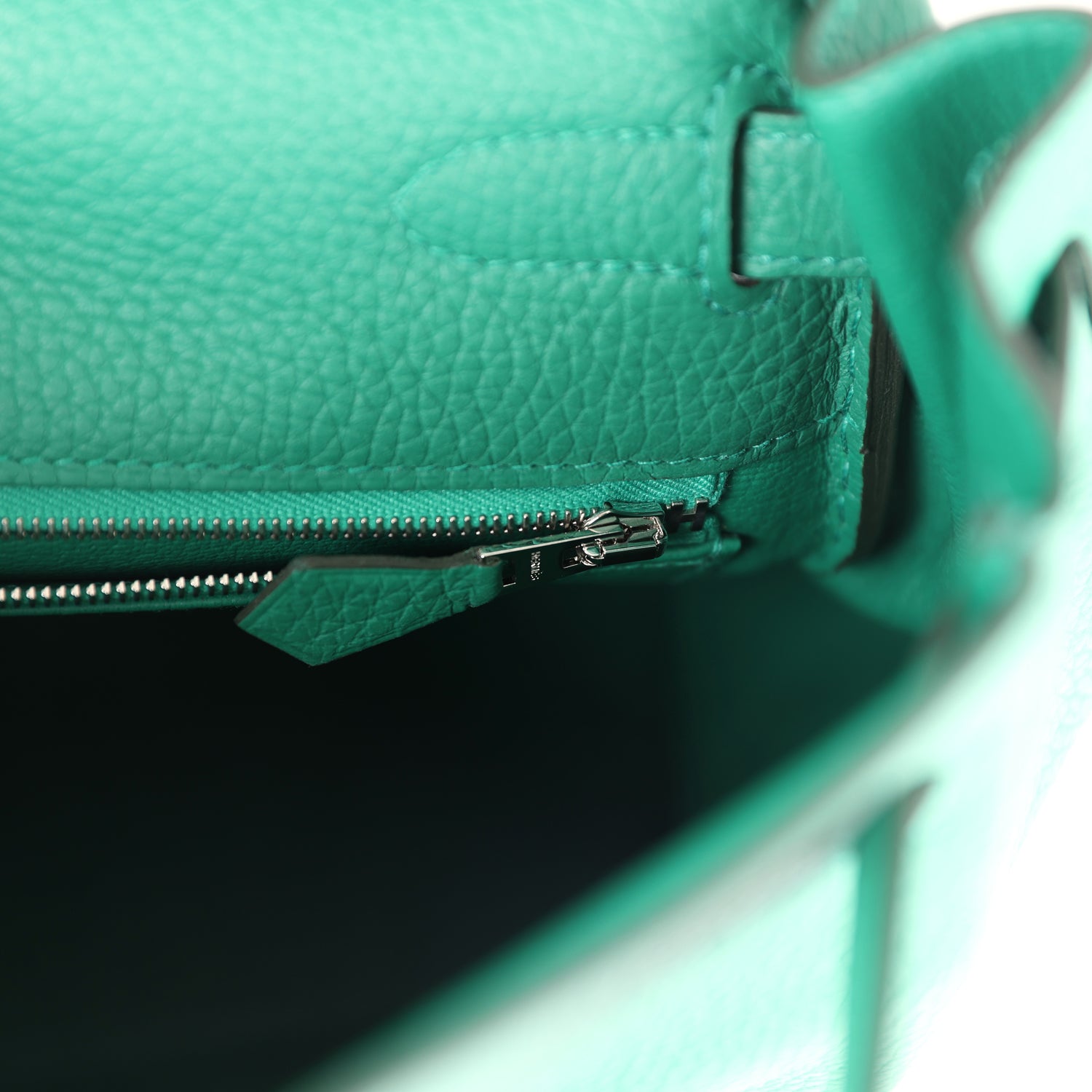 Hermes Kelly Retourne 32 Vert Vertigo Clemence Palladium Hardware - Exclusu