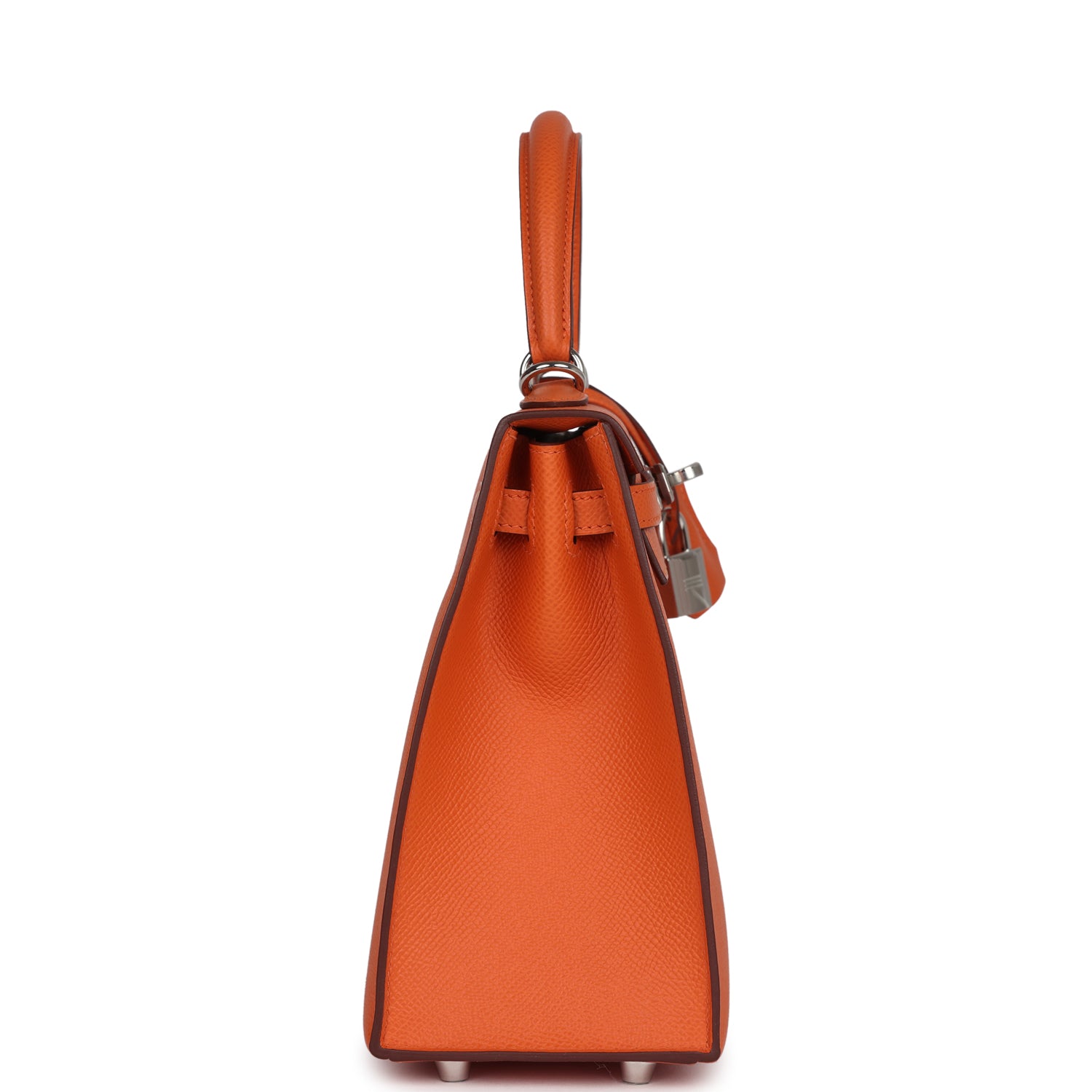 Hermes Kelly Sellier 25 Orange Epsom Palladium Hardware - Exclusu