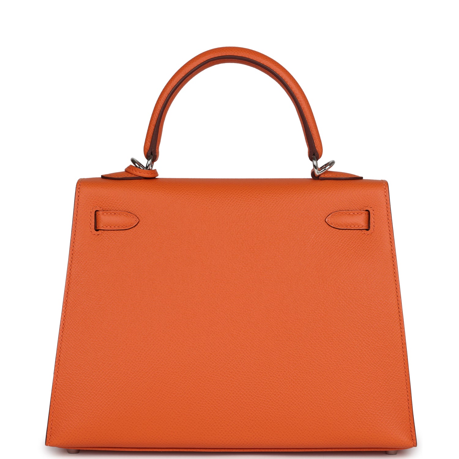 Hermes Kelly Sellier 25 Orange Epsom Palladium Hardware - Exclusu
