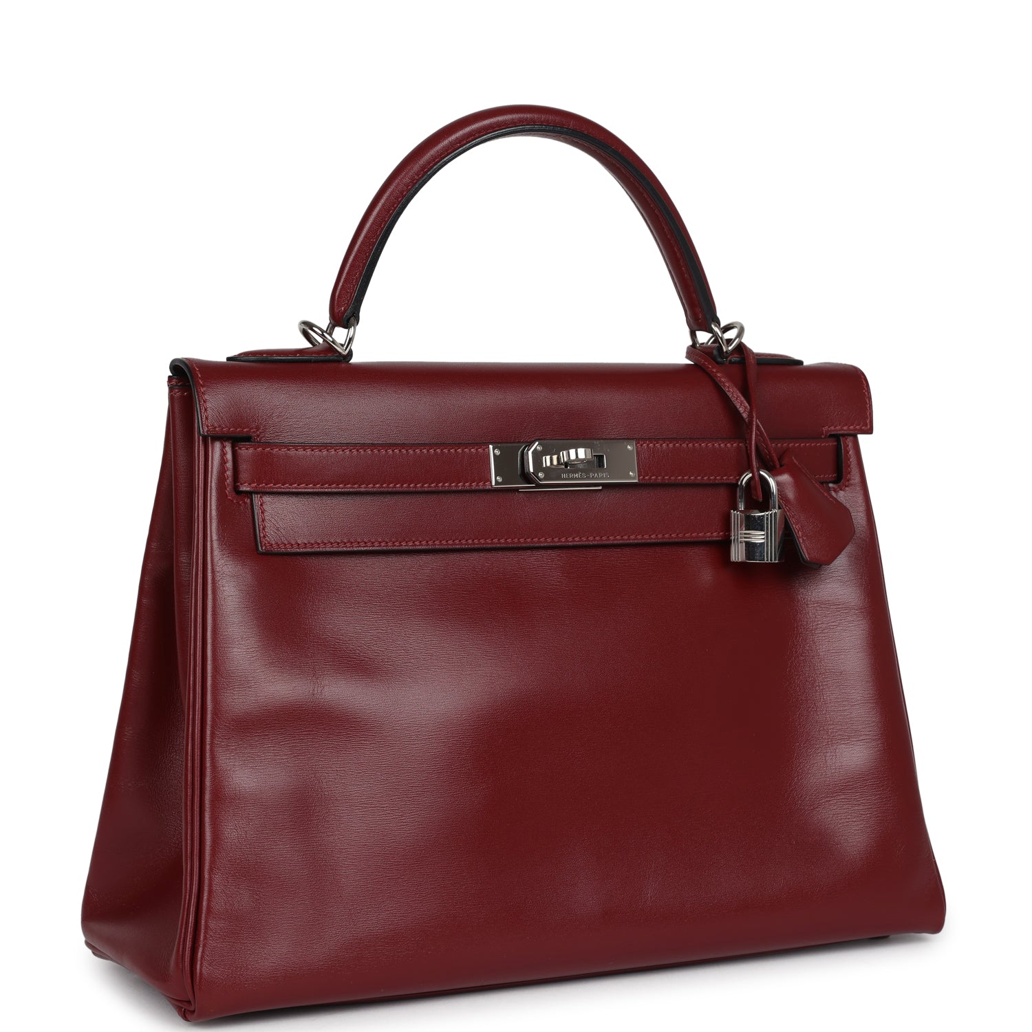 Hermes Kelly Retourne 32 Rouge H Box Palladium Hardware - Exclusu