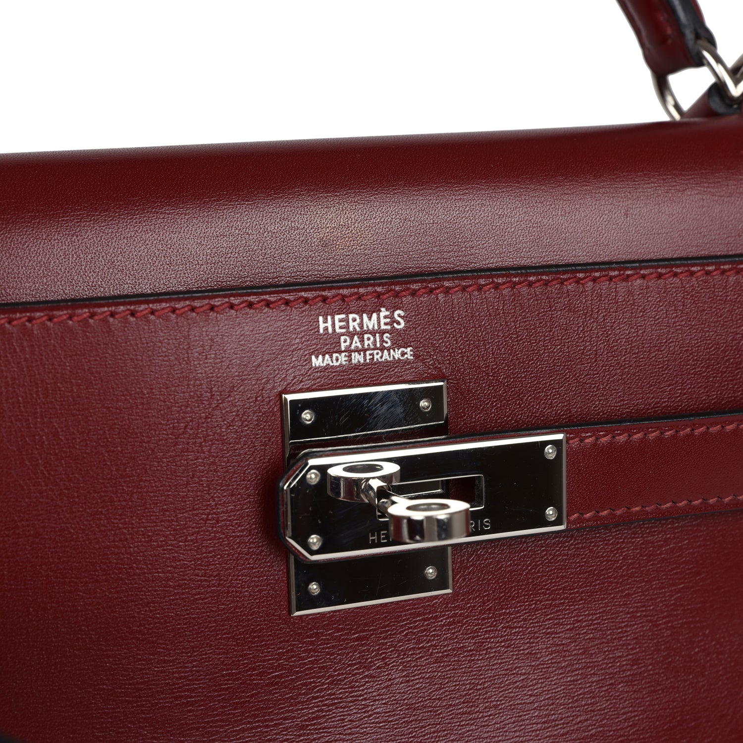 Hermes Kelly Retourne 32 Rouge H Box Palladium Hardware - Exclusu