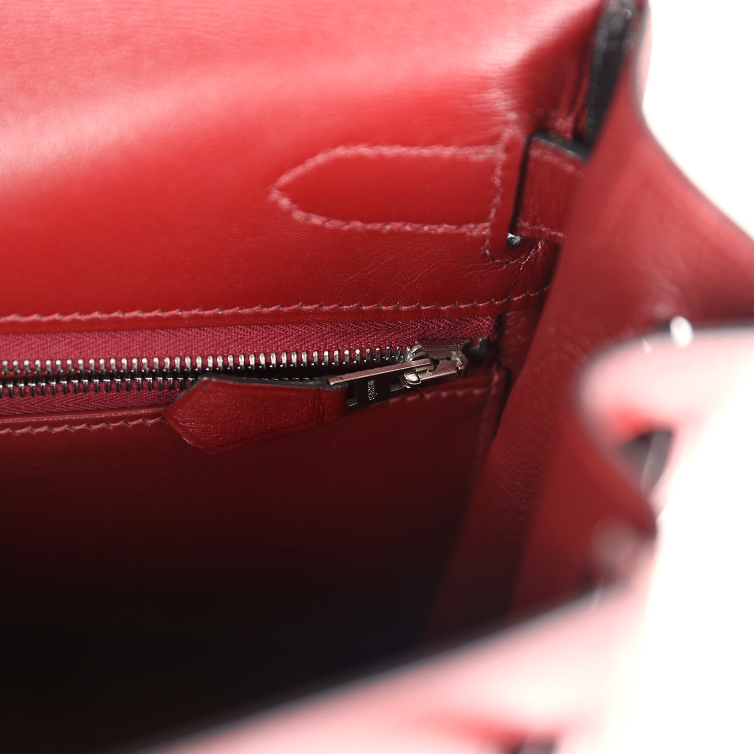 Hermes Kelly Retourne 32 Rouge H Box Palladium Hardware - Exclusu