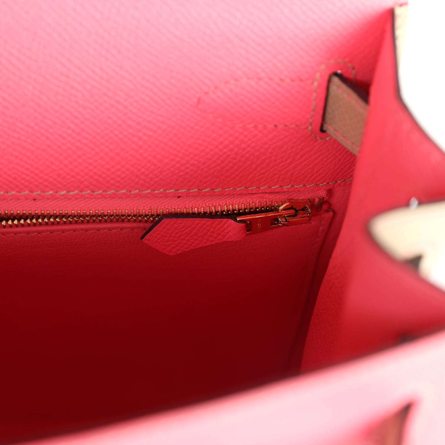 Hermes Special Order (HSS) Kelly Sellier 28 Rose Azalee and Trench Epsom Epsom Brushed Gold Hardware - Exclusu