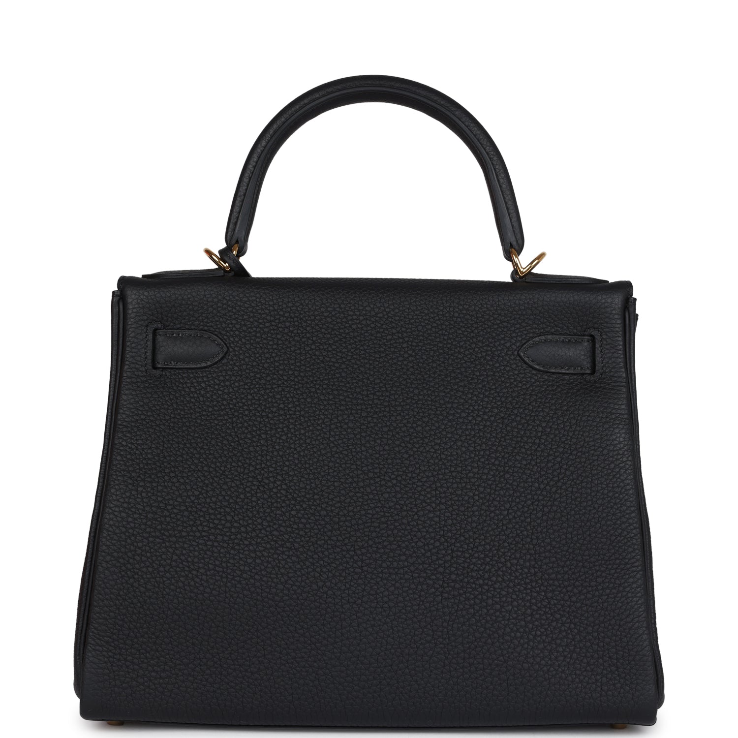 Hermes Kelly Retourne 28 Black Togo Gold Hardware - Exclusu