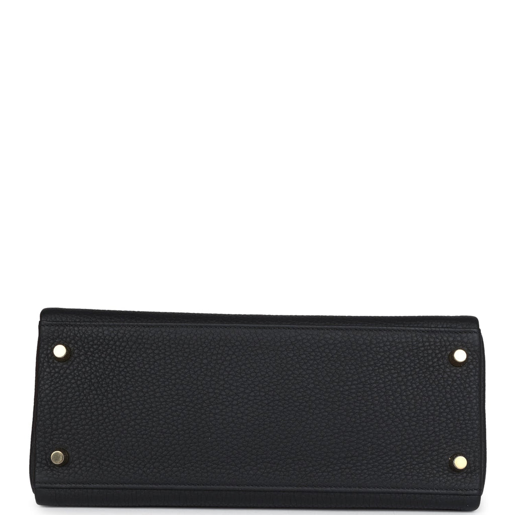 Hermes Kelly Retourne 28 Black Togo Gold Hardware - Exclusu
