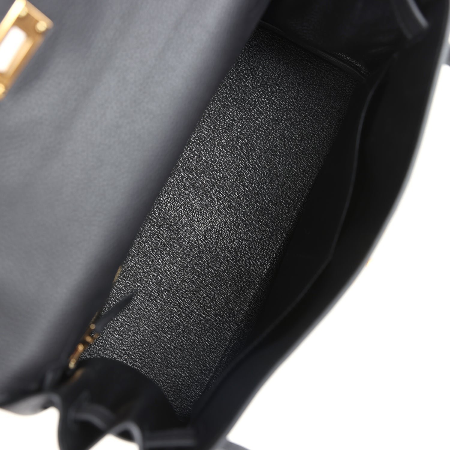 Hermes Kelly Retourne 28 Black Togo Gold Hardware - Exclusu