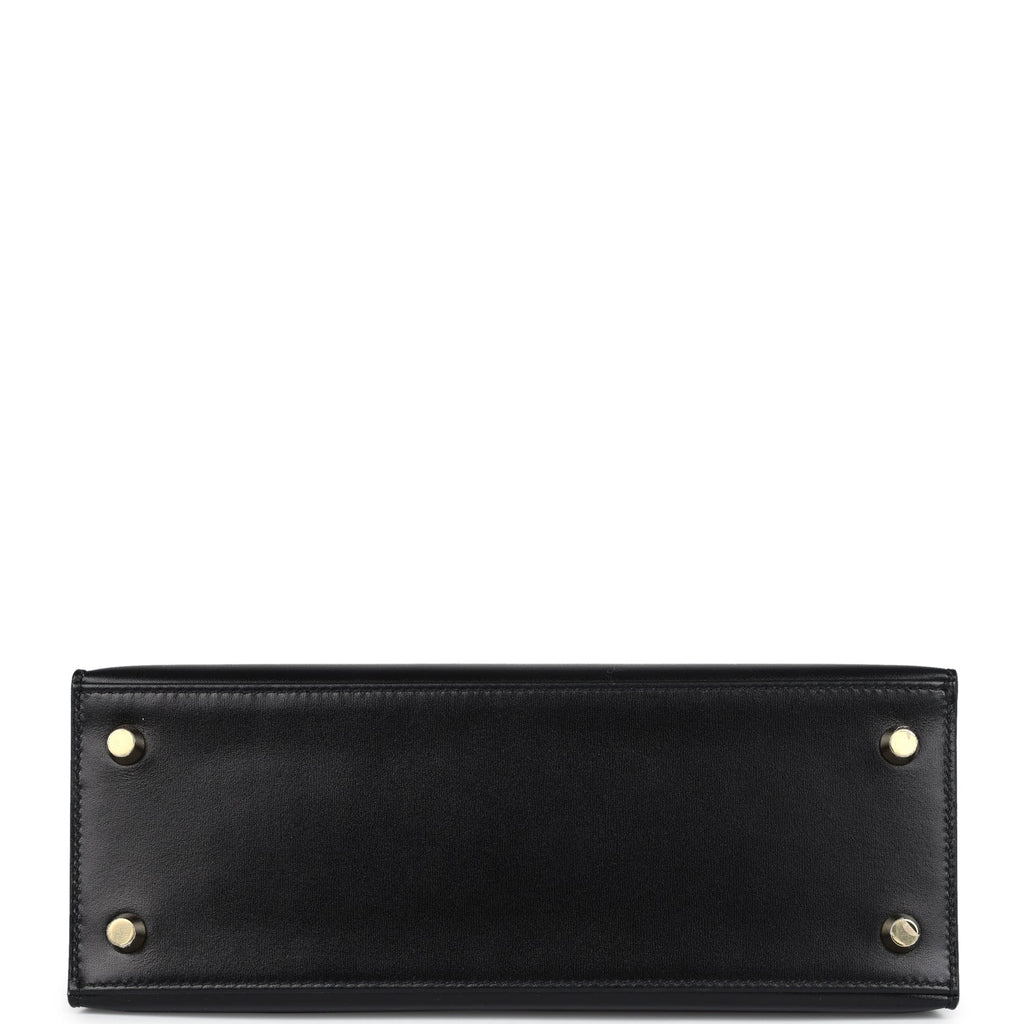 Hermes Kelly Sellier 25 Black Box Gold Hardware - Exclusu
