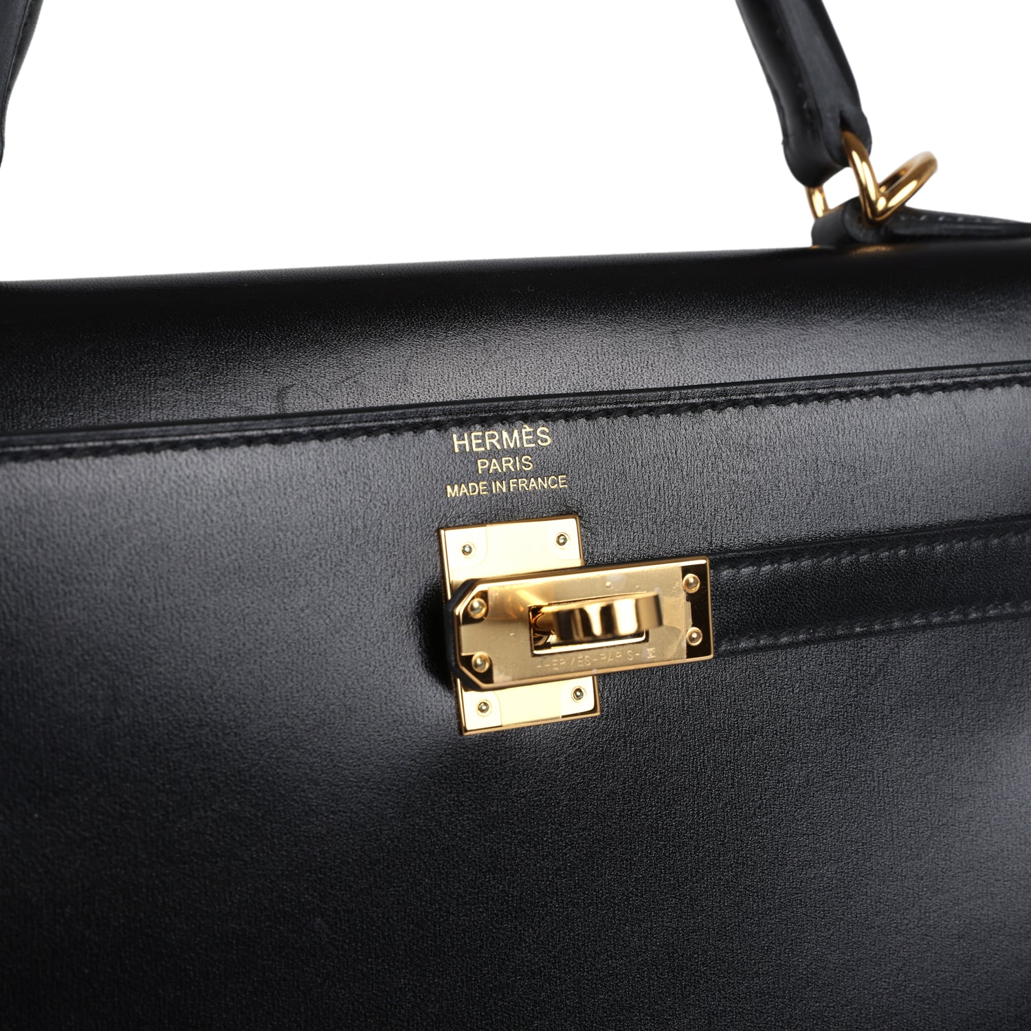 Hermes Kelly Sellier 25 Black Box Gold Hardware - Exclusu