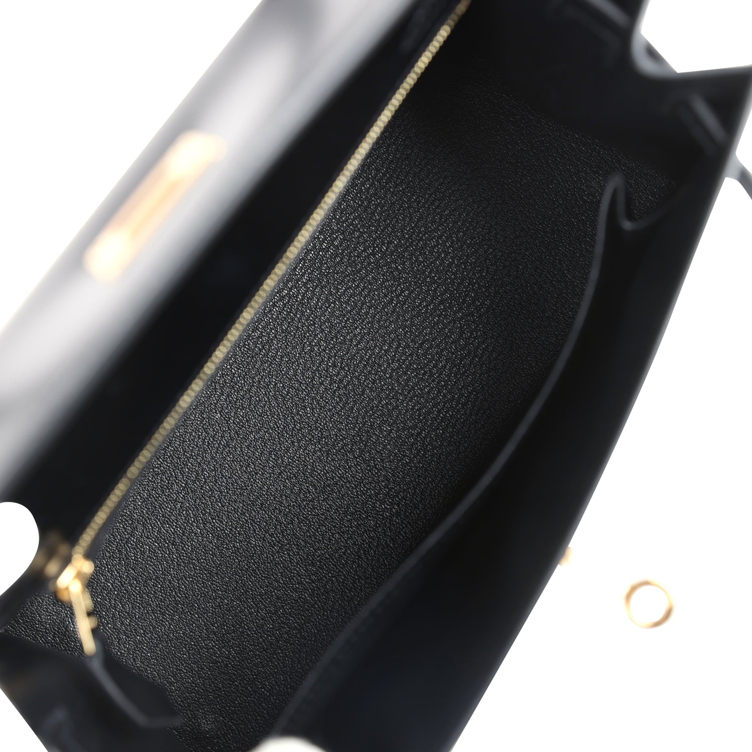 Hermes Kelly Sellier 25 Black Box Gold Hardware - Exclusu
