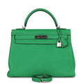 Hermes Kelly Retourne 32 Bambou Togo Palladium Hardware - Exclusu