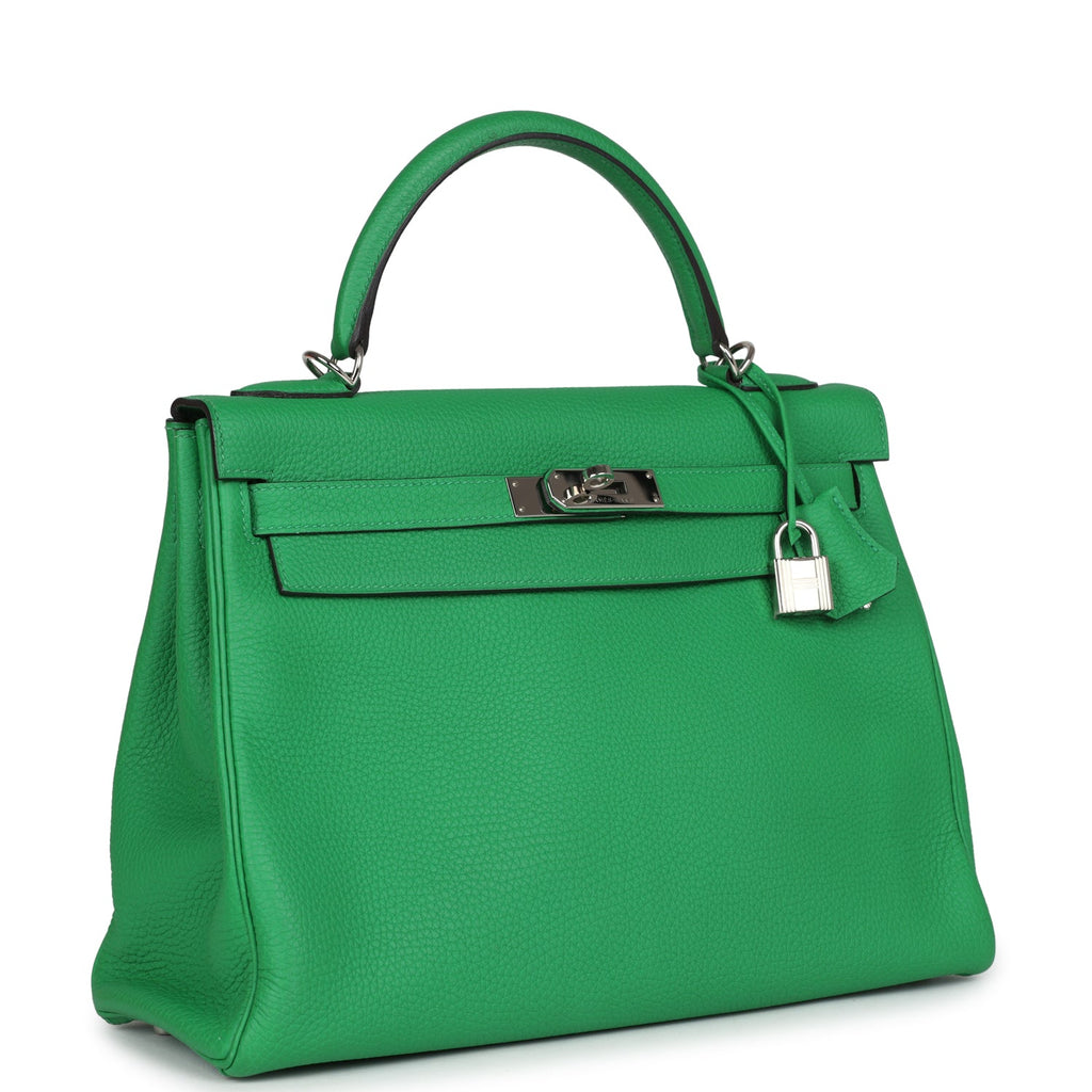 Hermes Kelly Retourne 32 Bambou Togo Palladium Hardware - Exclusu