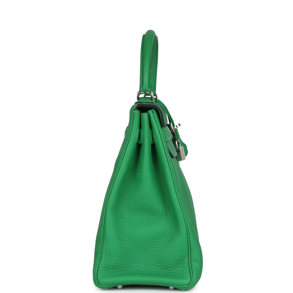 Hermes Kelly Retourne 32 Bambou Togo Palladium Hardware - Exclusu