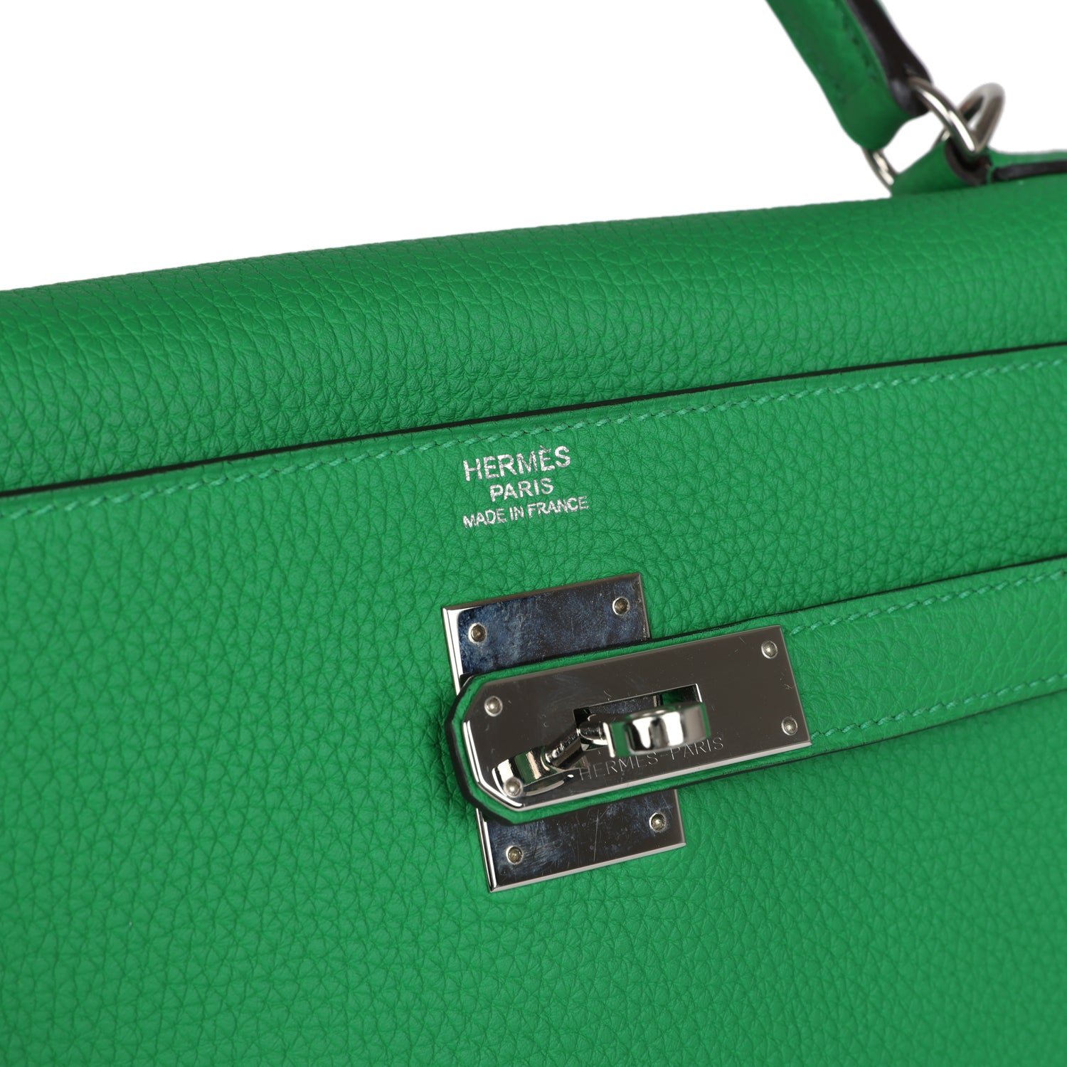 Hermes Kelly Retourne 32 Bambou Togo Palladium Hardware - Exclusu