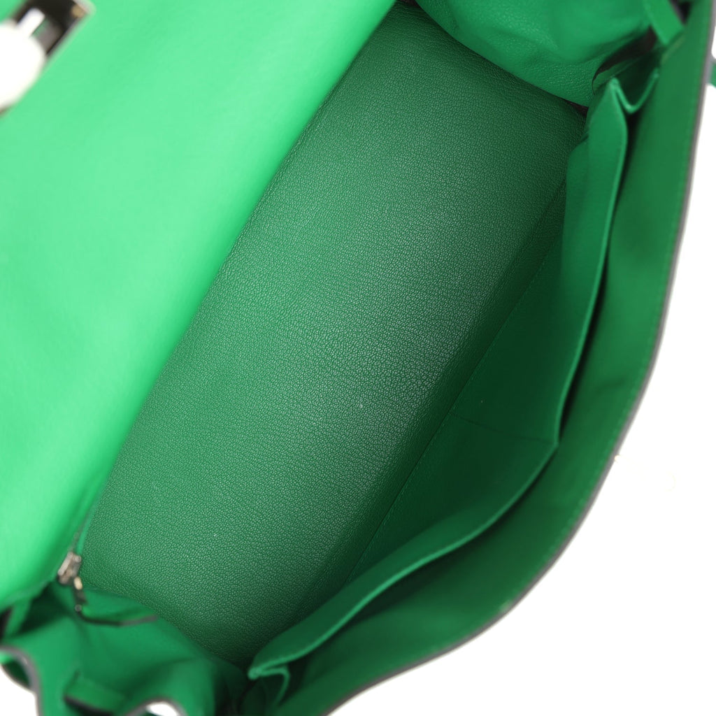 Hermes Kelly Retourne 32 Bambou Togo Palladium Hardware - Exclusu