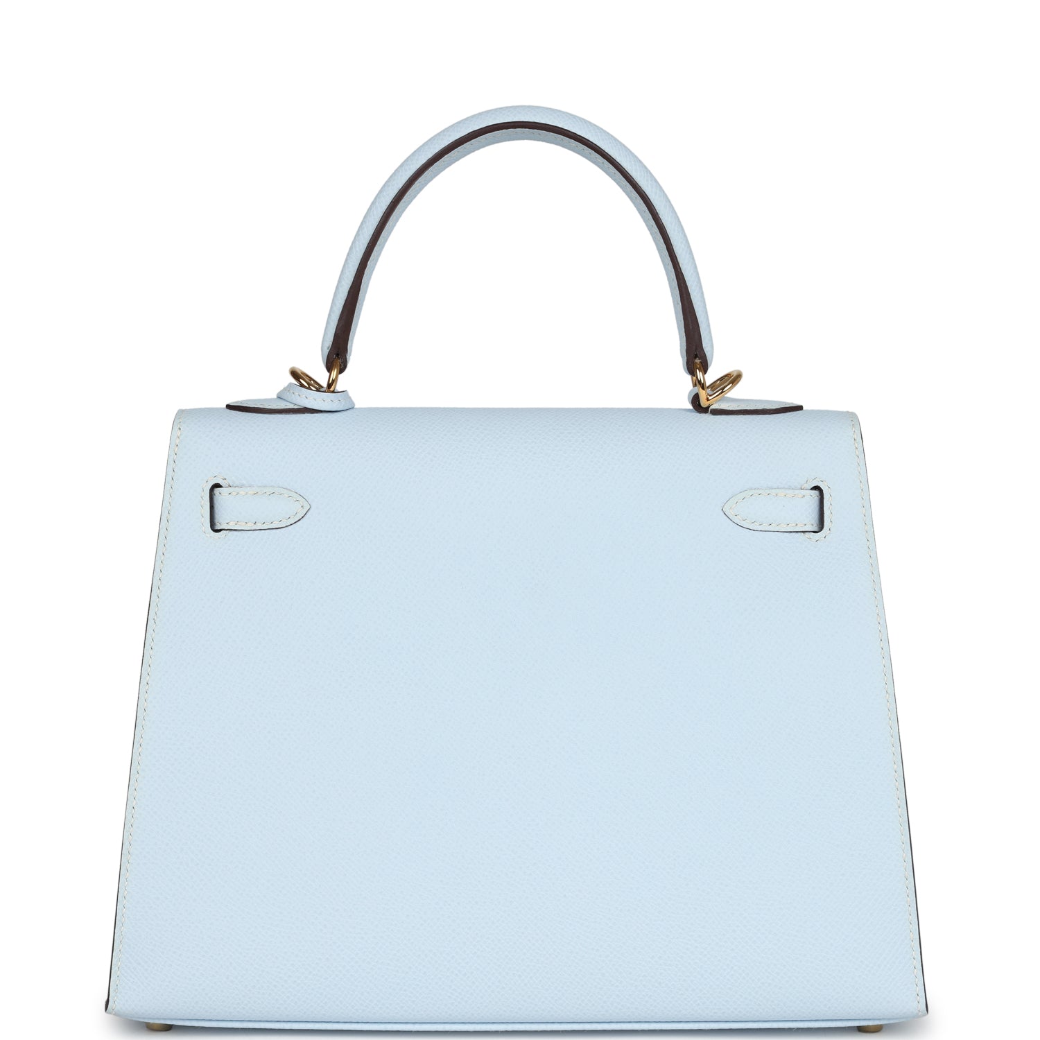 Hermes Kelly Sellier 25 Bleu Brume Epsom Gold Hardware - Exclusu