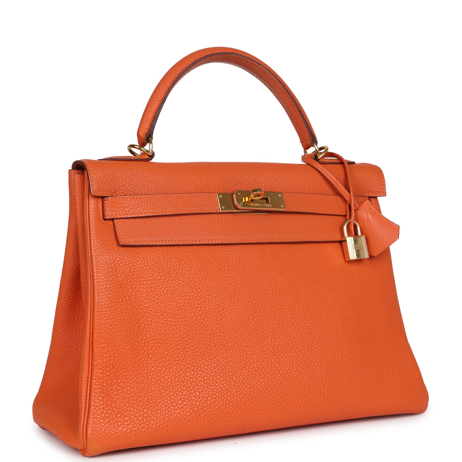 Hermes Kelly Retourne 32 Orange Togo Gold Hardware - Exclusu
