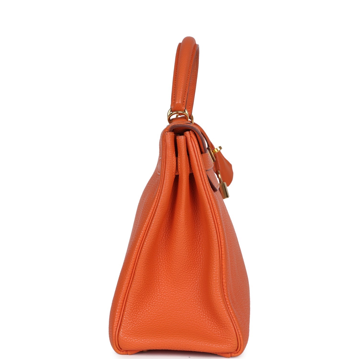 Hermes Kelly Retourne 32 Orange Togo Gold Hardware - Exclusu
