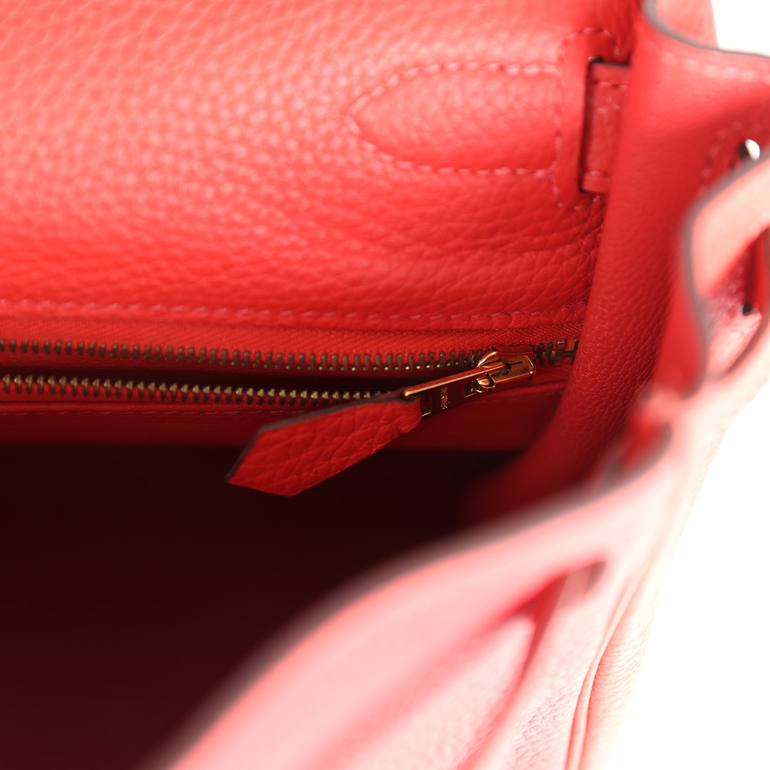 Hermes Kelly Retourne 28 Rouge Pivoine Togo Gold Hardware - Exclusu