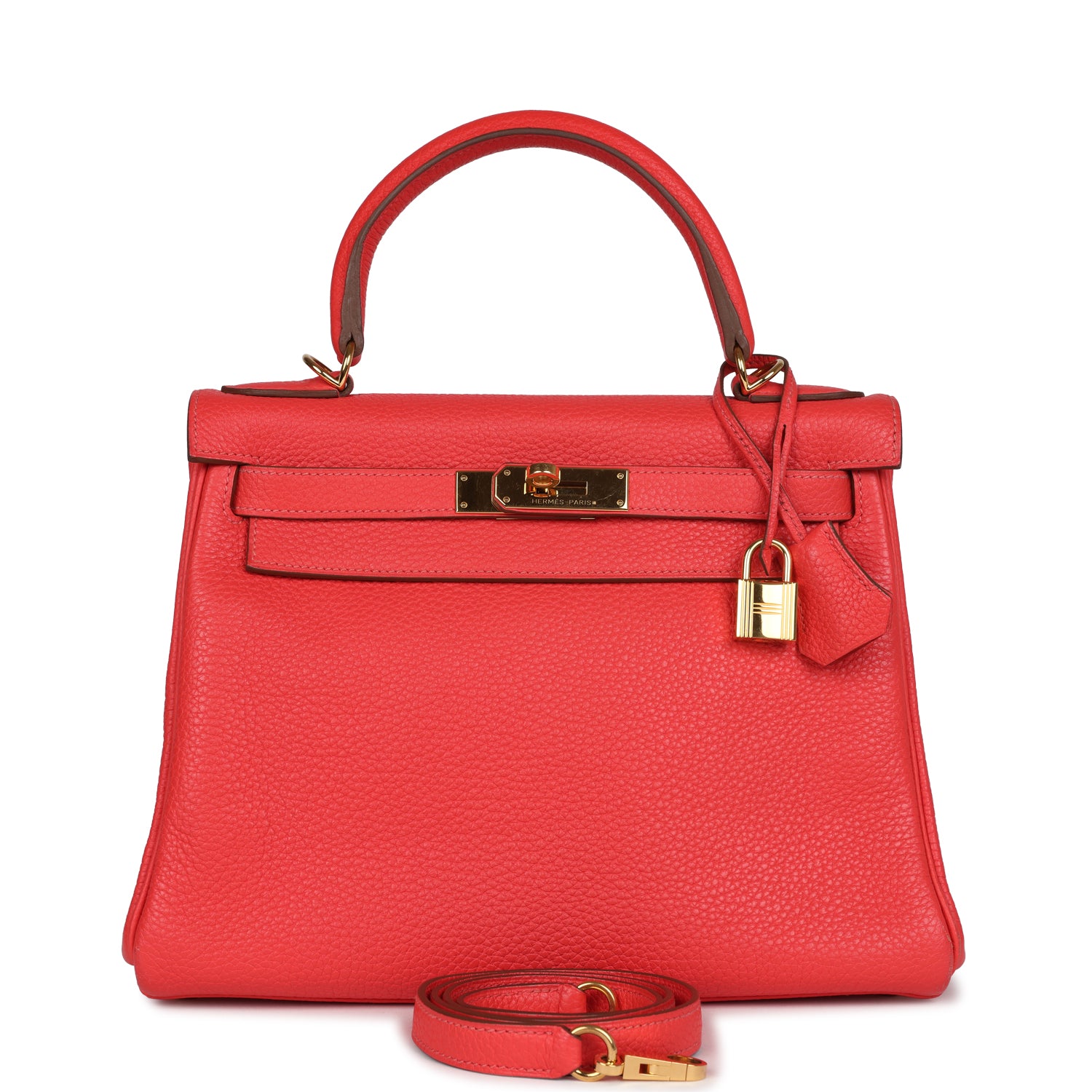 Hermes Kelly Retourne 28 Rose Jaipur Clemence Gold Hardware - Exclusu