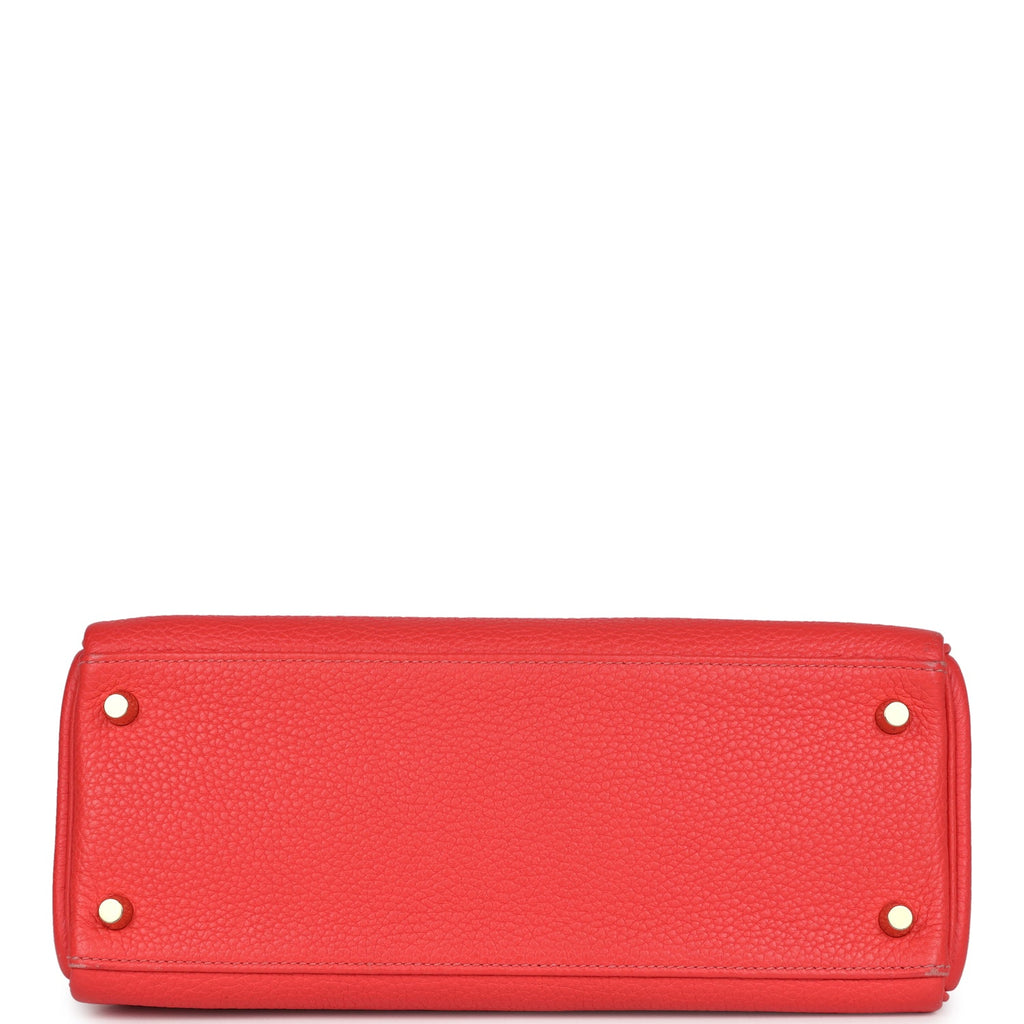 Hermes Kelly Retourne 28 Rose Jaipur Clemence Gold Hardware - Exclusu