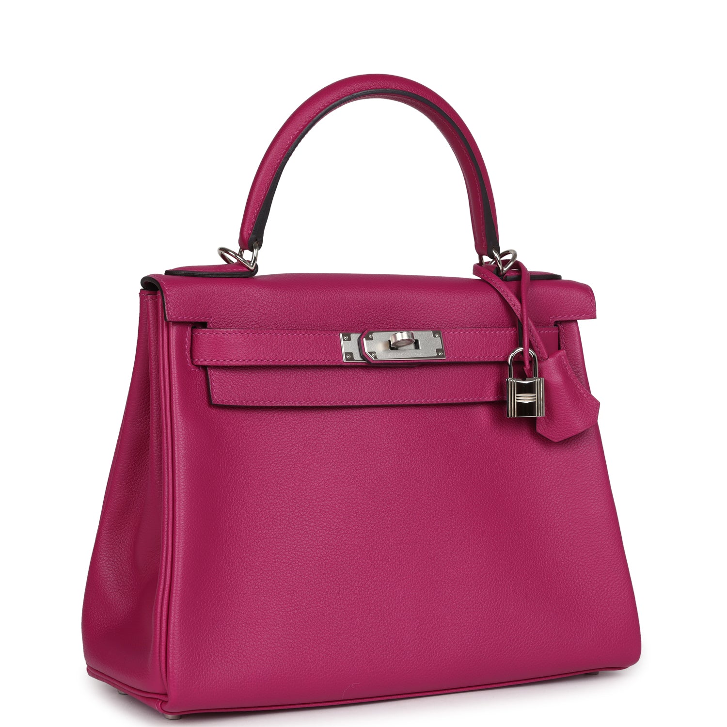Hermes Kelly Retourne 28 Rose Poupre Evercolor Palladium Hardware - Exclusu