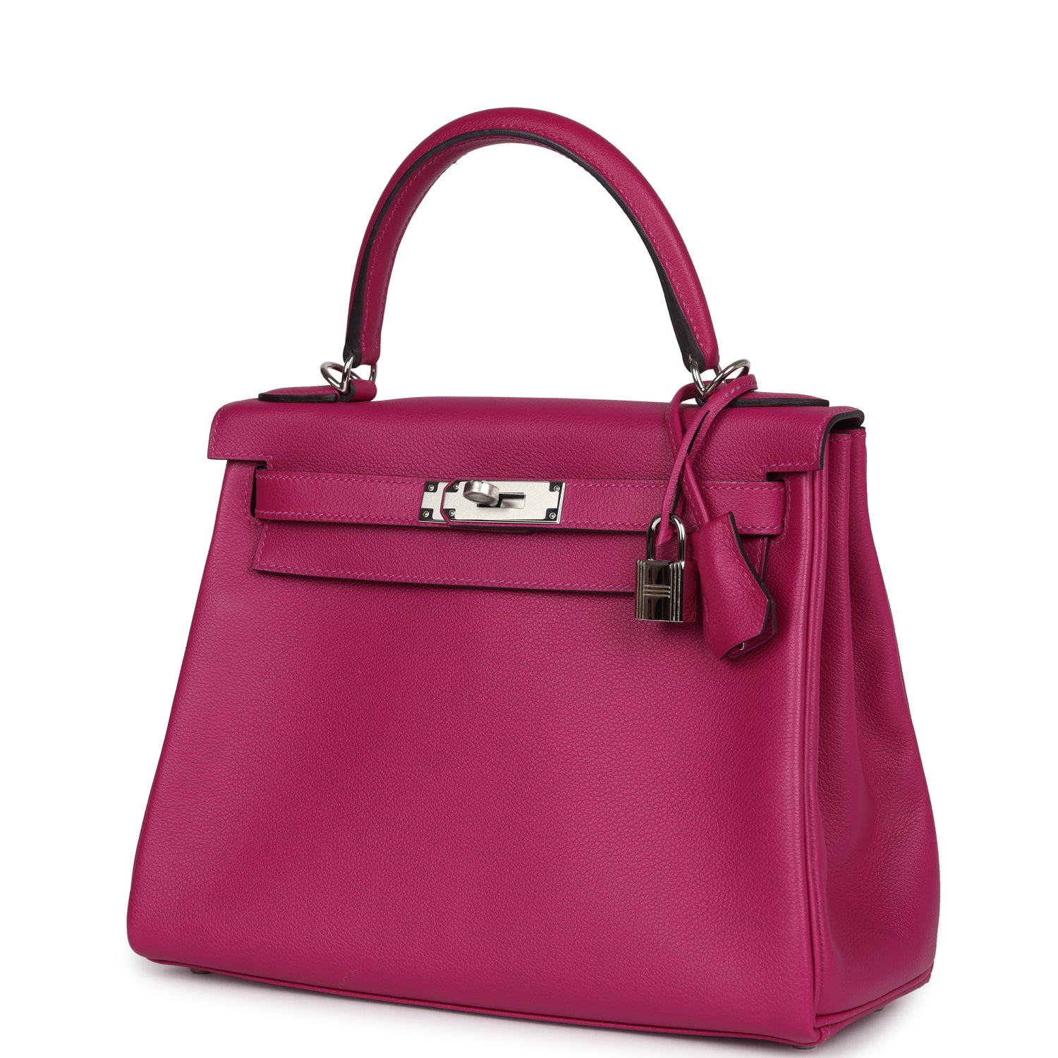 Hermes Kelly Retourne 28 Rose Poupre Evercolor Palladium Hardware - Exclusu