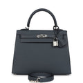 Hermes Kelly Sellier 25 Gris Misty Epsom Palladium Hardware - Exclusu