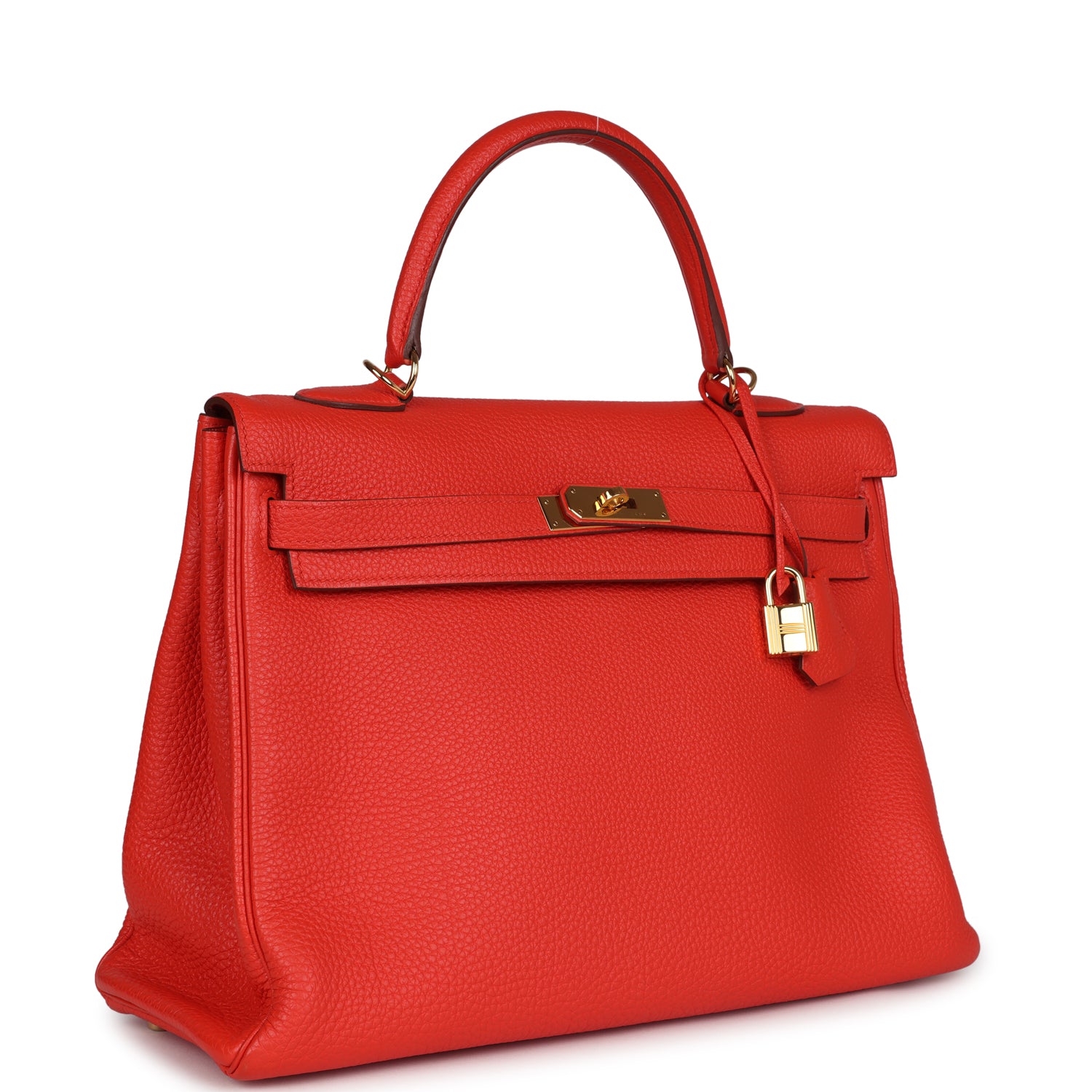 Hermes Kelly Retourne 35 Capucine Togo Gold Hardware - Exclusu
