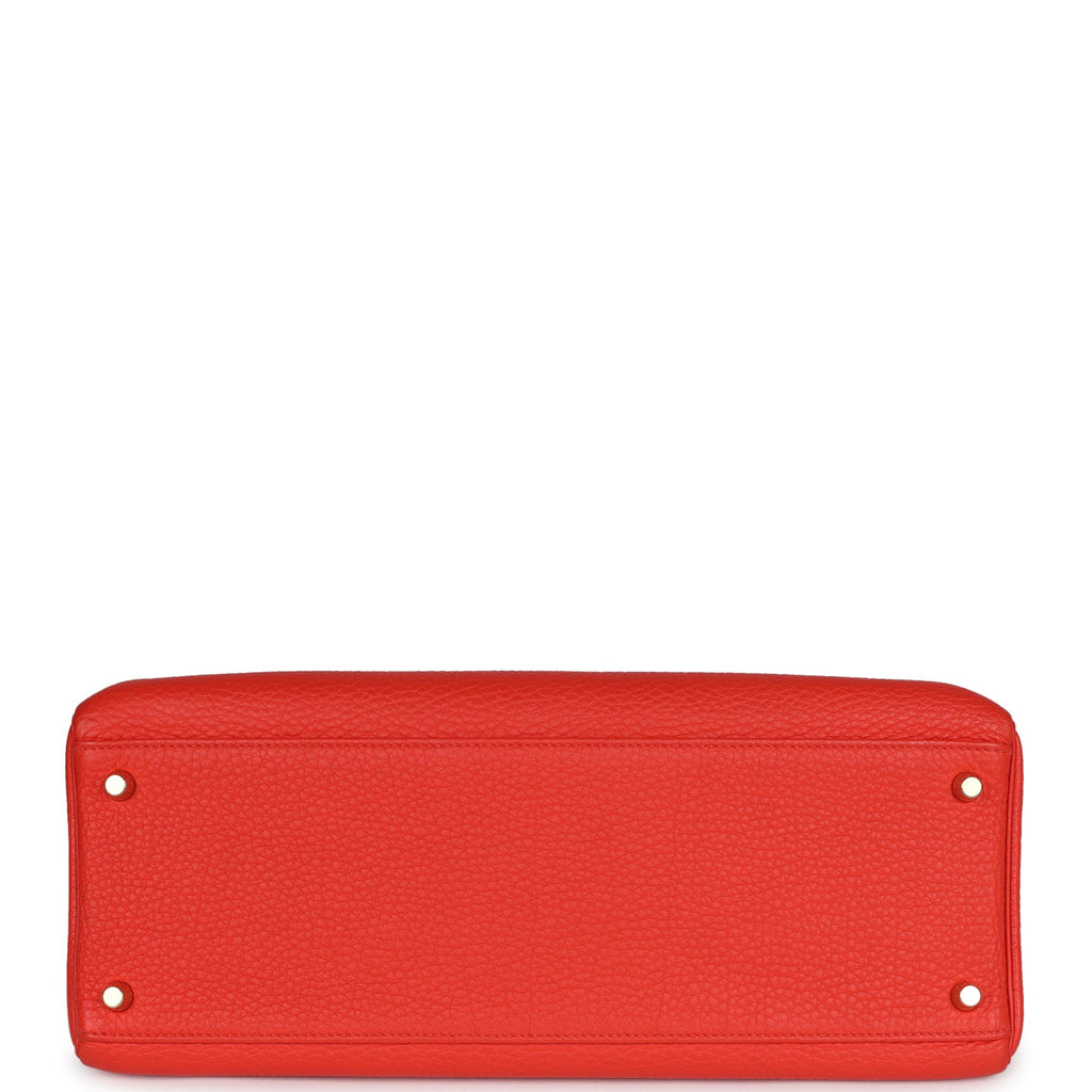 Hermes Kelly Retourne 35 Capucine Togo Gold Hardware - Exclusu