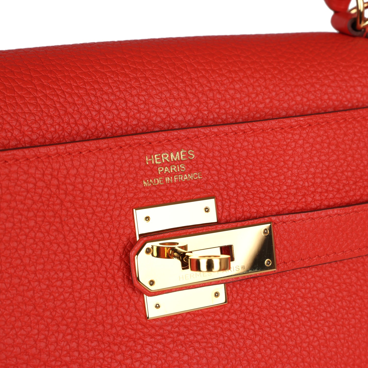 Hermes Kelly Retourne 35 Capucine Togo Gold Hardware - Exclusu