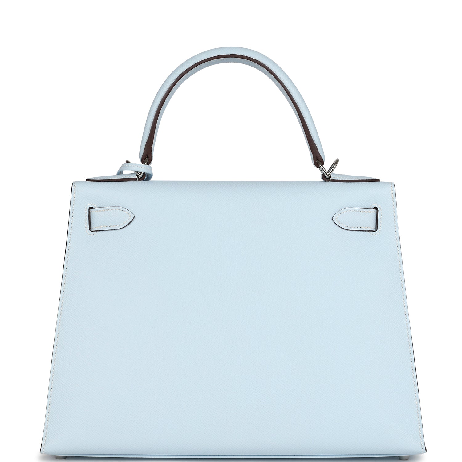 Hermes Kelly Sellier 28 Bleu Brume Epsom Palladium Hardware - Exclusu