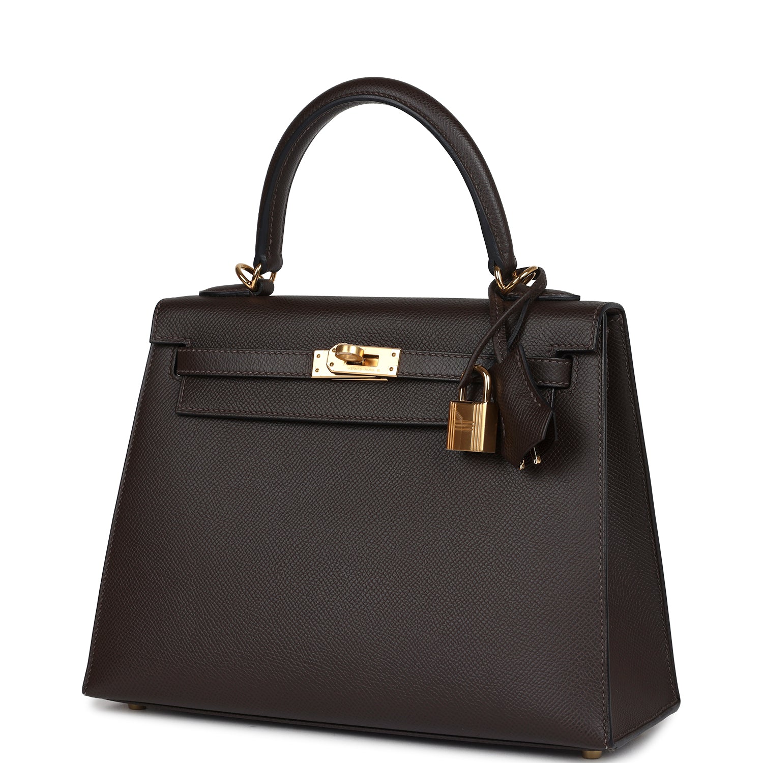 Hermes Kelly Sellier 25 Ebene Epsom Gold Hardware - Exclusu