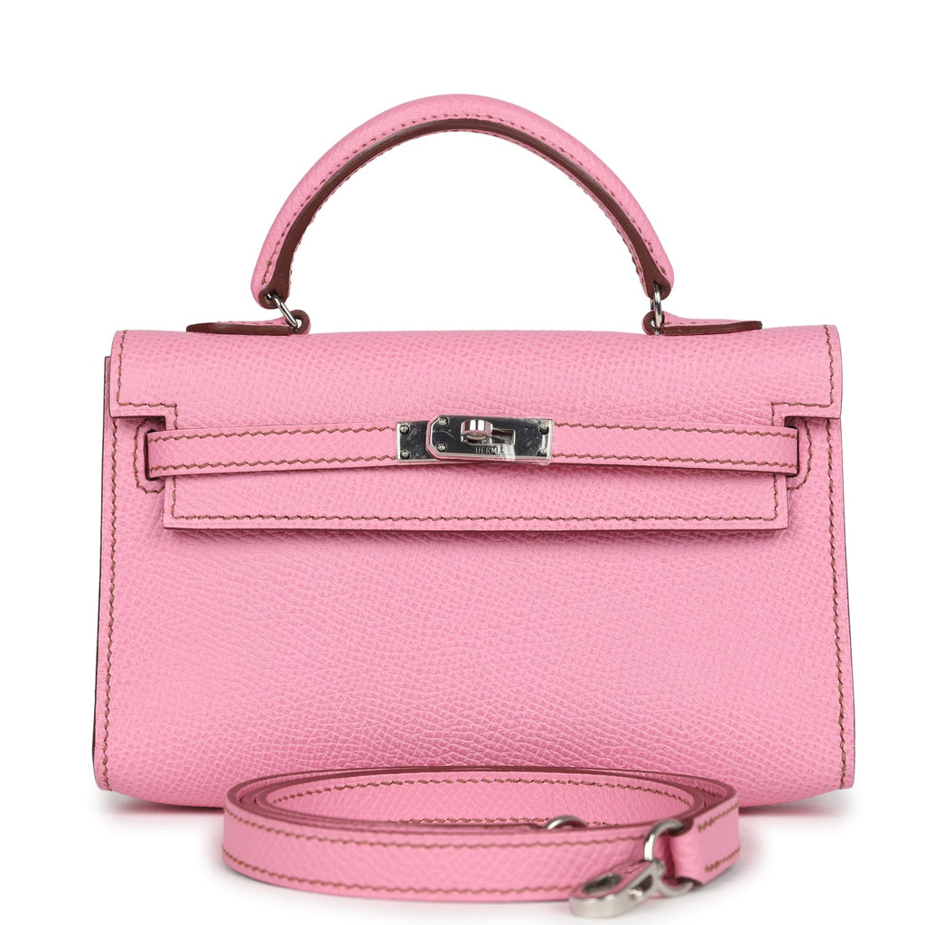 Hermes Micro Kelly 15 Bubblegum Epsom Palladium Hardware - Exclusu