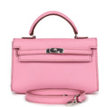 Hermes Micro Kelly 15 Bubblegum Epsom Palladium Hardware - Exclusu