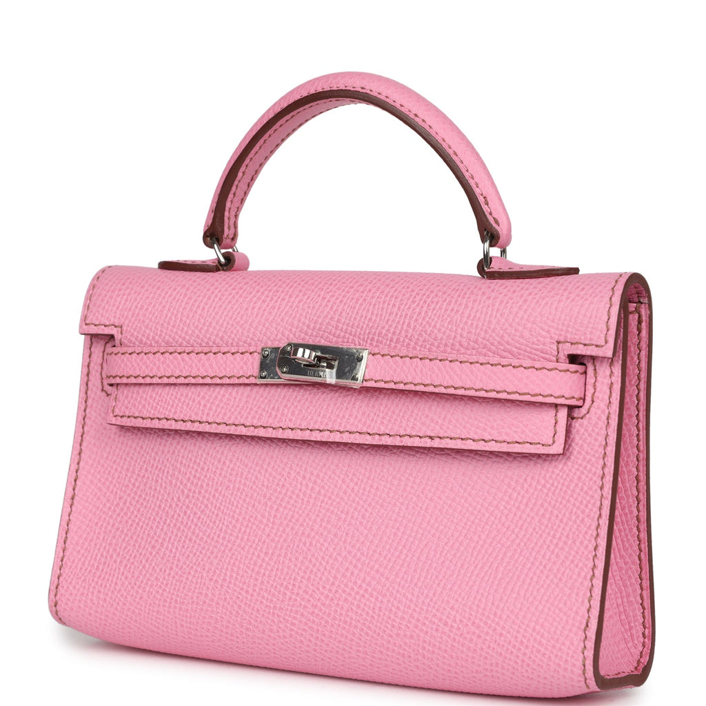 Hermes Micro Kelly 15 Bubblegum Epsom Palladium Hardware - Exclusu