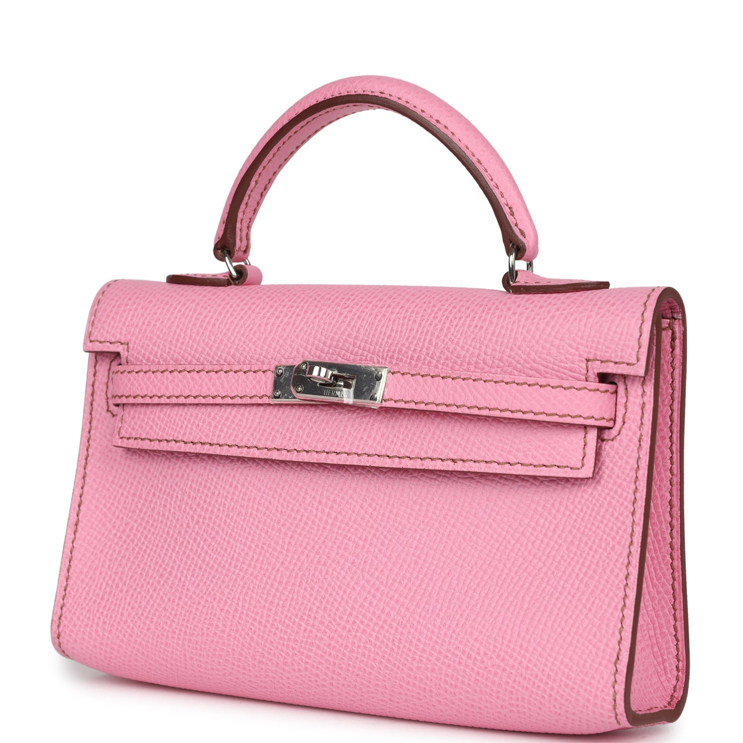 Hermes Micro Kelly 15 Bubblegum Epsom Palladium Hardware - Exclusu