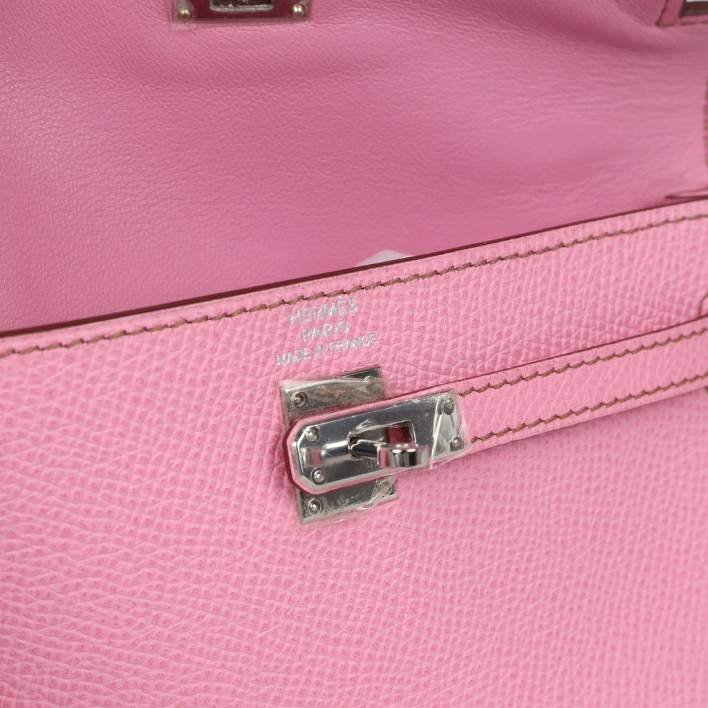 Hermes Micro Kelly 15 Bubblegum Epsom Palladium Hardware - Exclusu