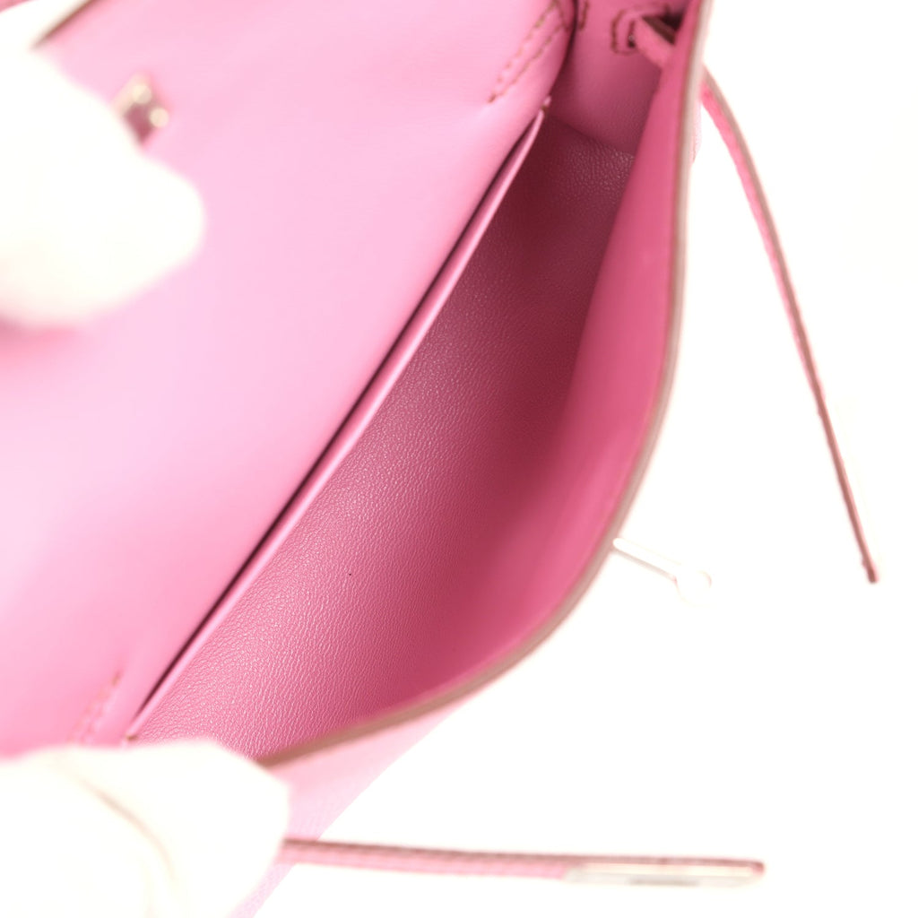 Hermes Micro Kelly 15 Bubblegum Epsom Palladium Hardware - Exclusu