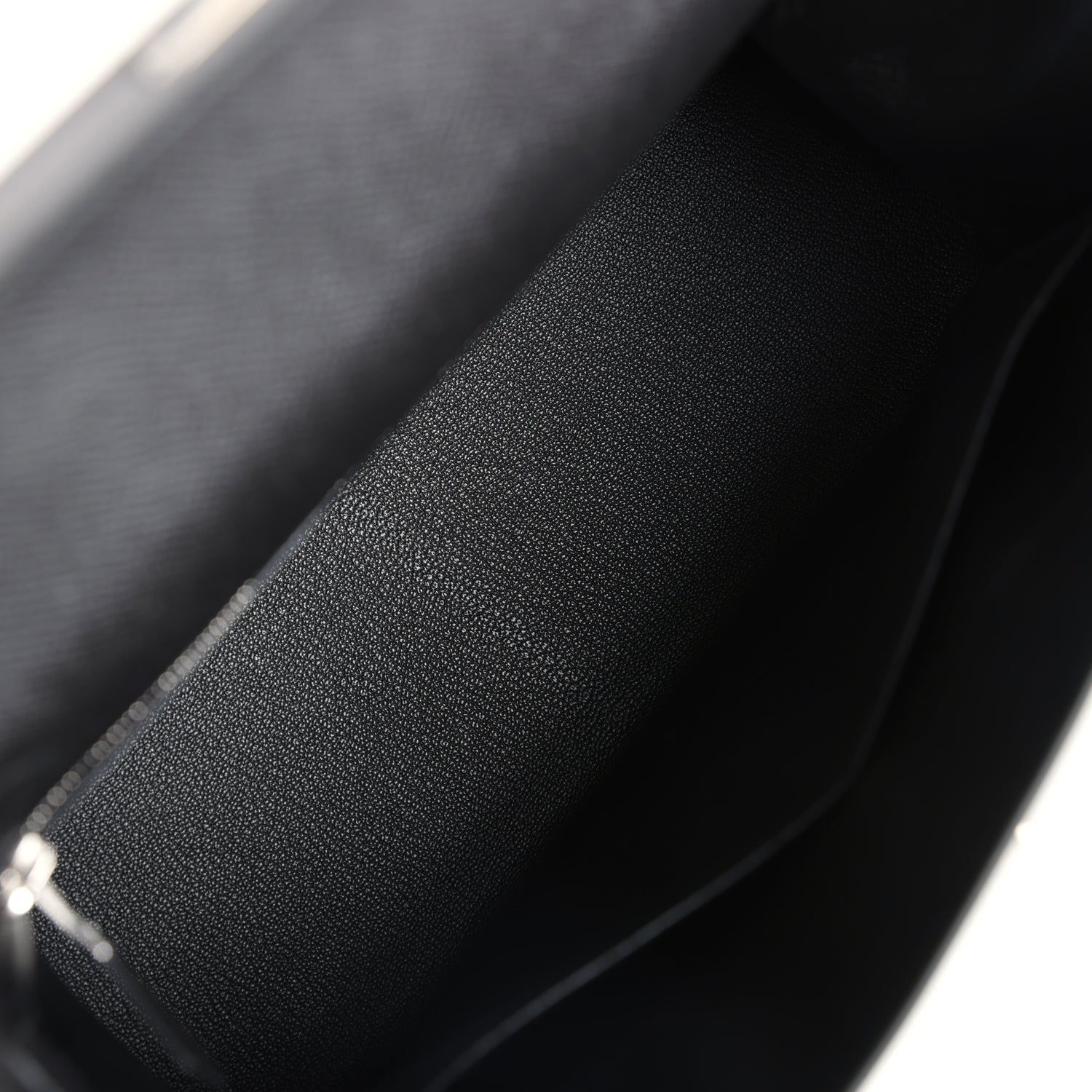 Hermes Kelly Sellier 28 Black Epsom Palladium Hardware - Exclusu