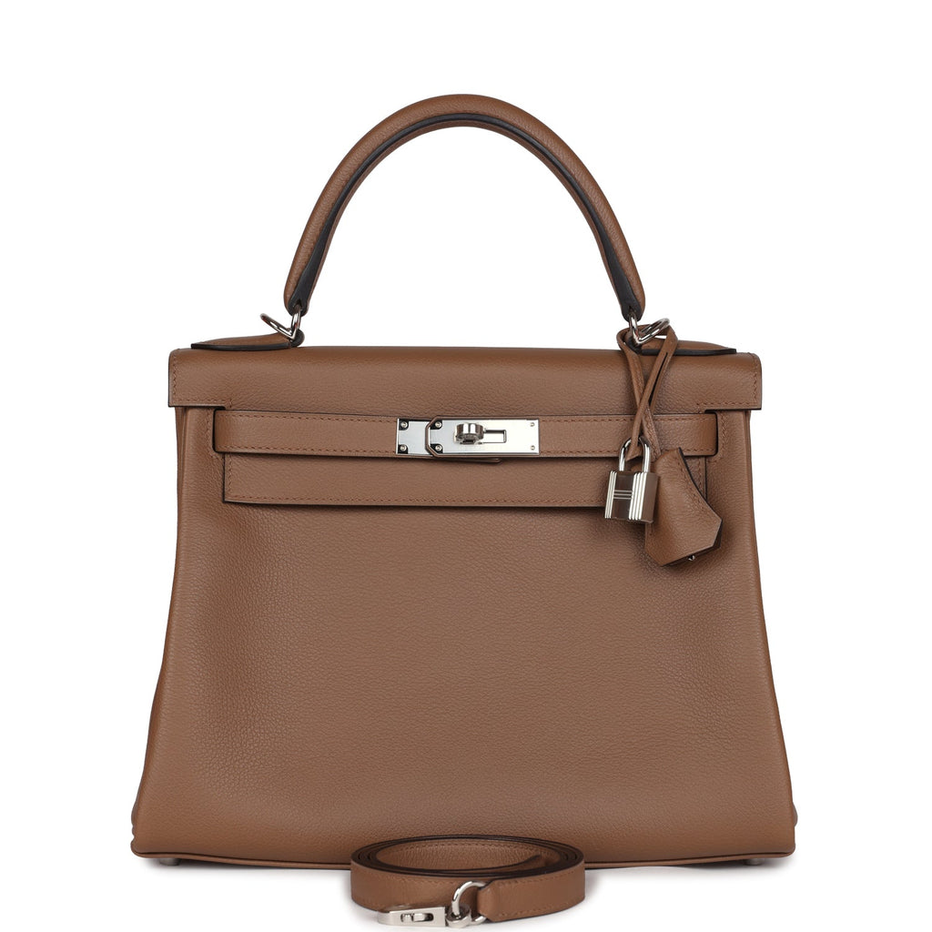 Hermes Kelly Retourne 28 Alezan Evercolor Palladium Hardware - Exclusu