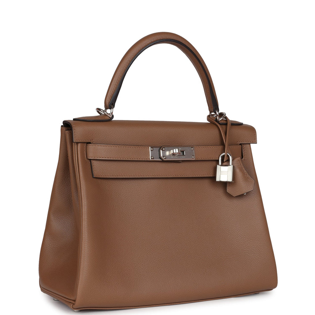 Hermes Kelly Retourne 28 Alezan Evercolor Palladium Hardware - Exclusu