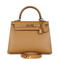 Hermes Kelly Sellier 25 Poussière Tadelakt Gold Hardware - Exclusu