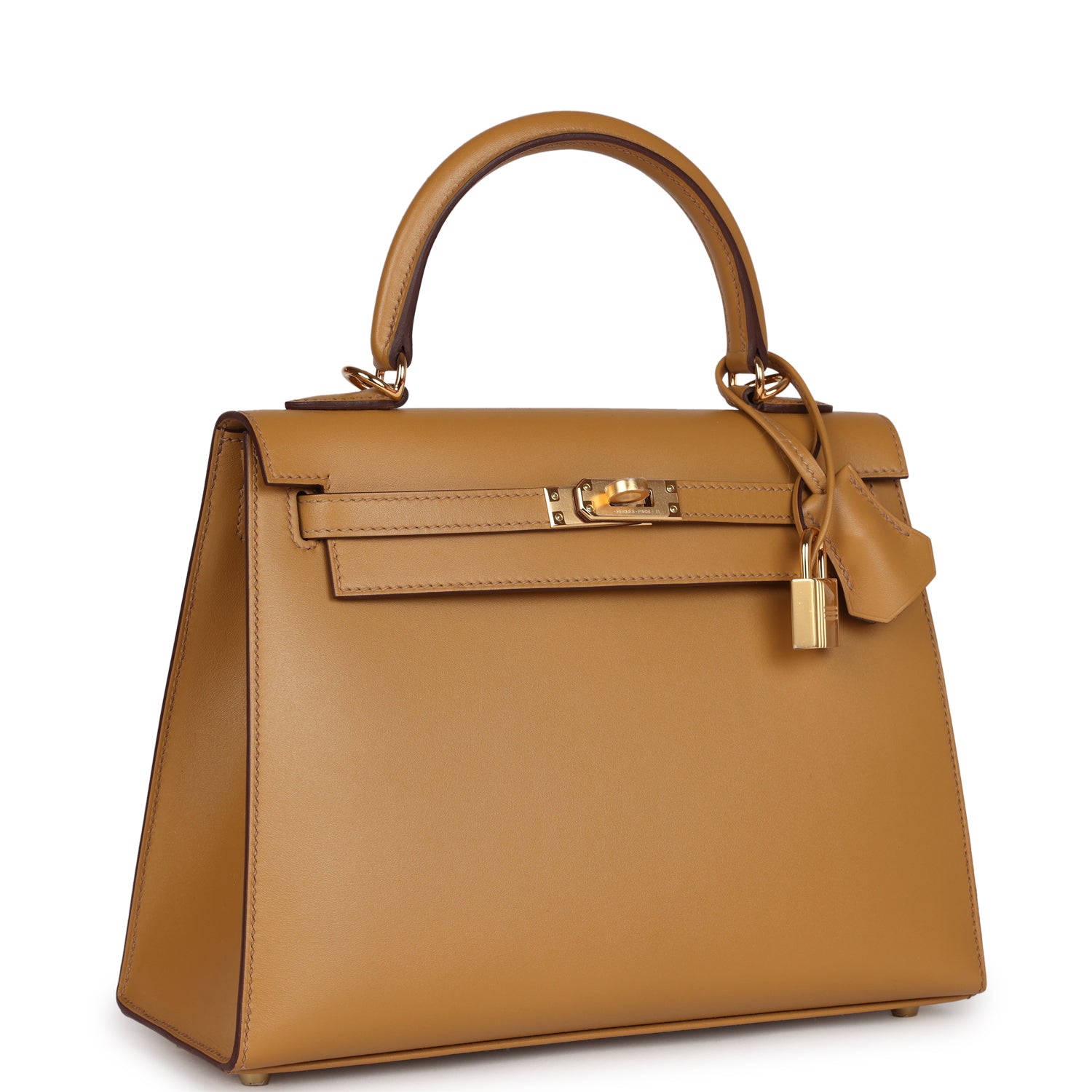 Hermes Kelly Sellier 25 Poussière Tadelakt Gold Hardware - Exclusu