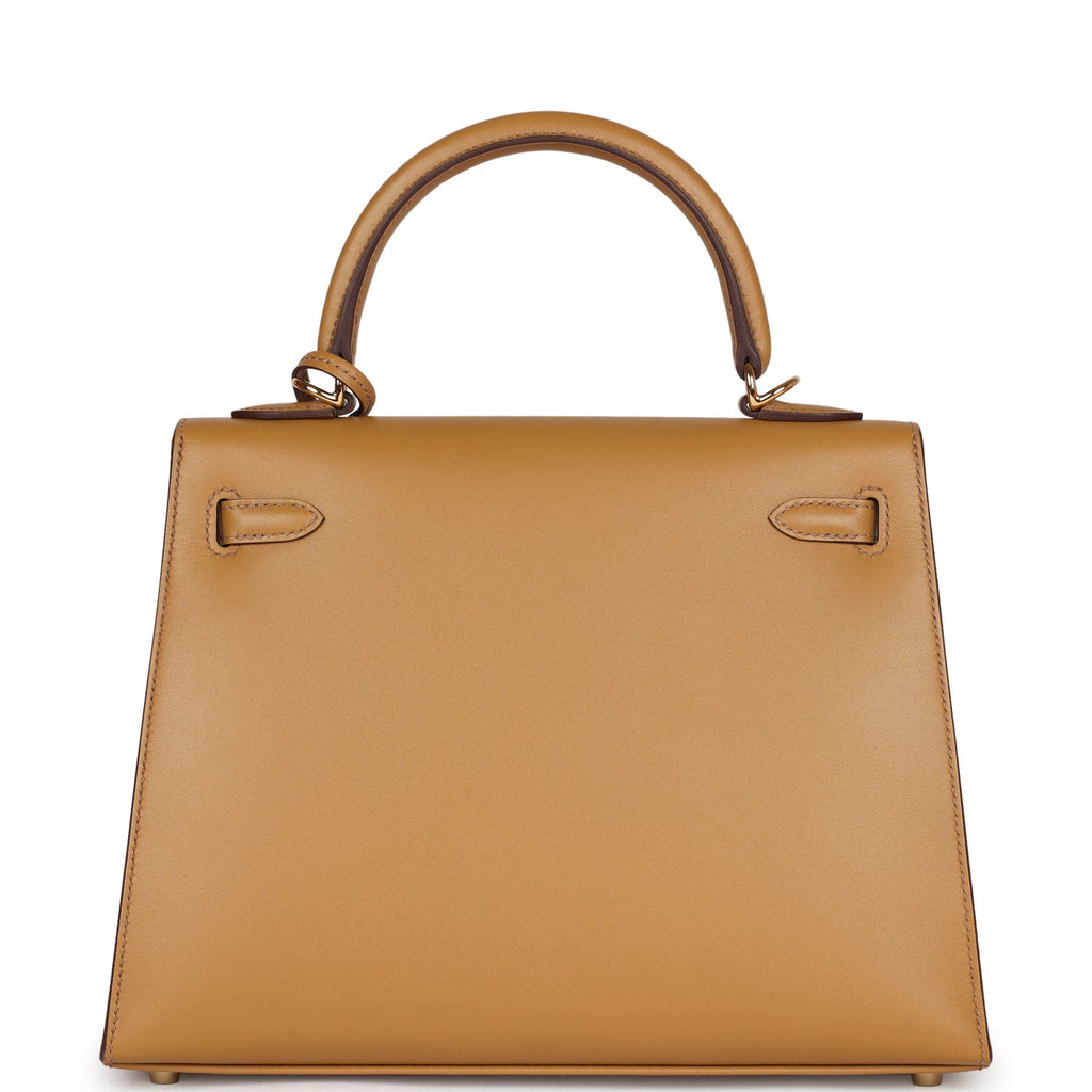 Hermes Kelly Sellier 25 Poussière Tadelakt Gold Hardware - Exclusu