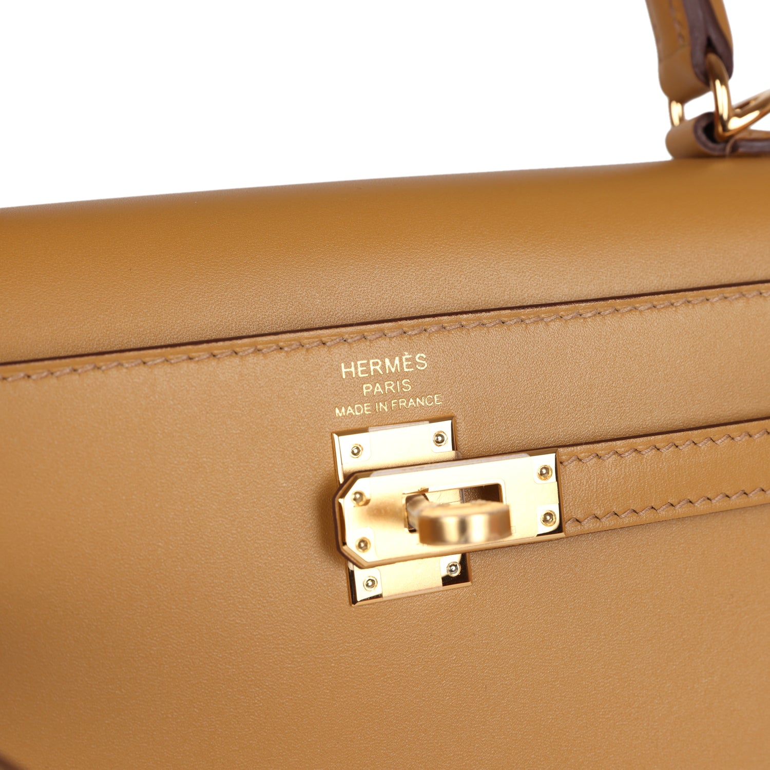 Hermes Kelly Sellier 25 Poussière Tadelakt Gold Hardware - Exclusu