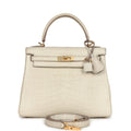Hermes Kelly Retourne 25 Beton Matte Alligator Gold Hardware - Exclusu