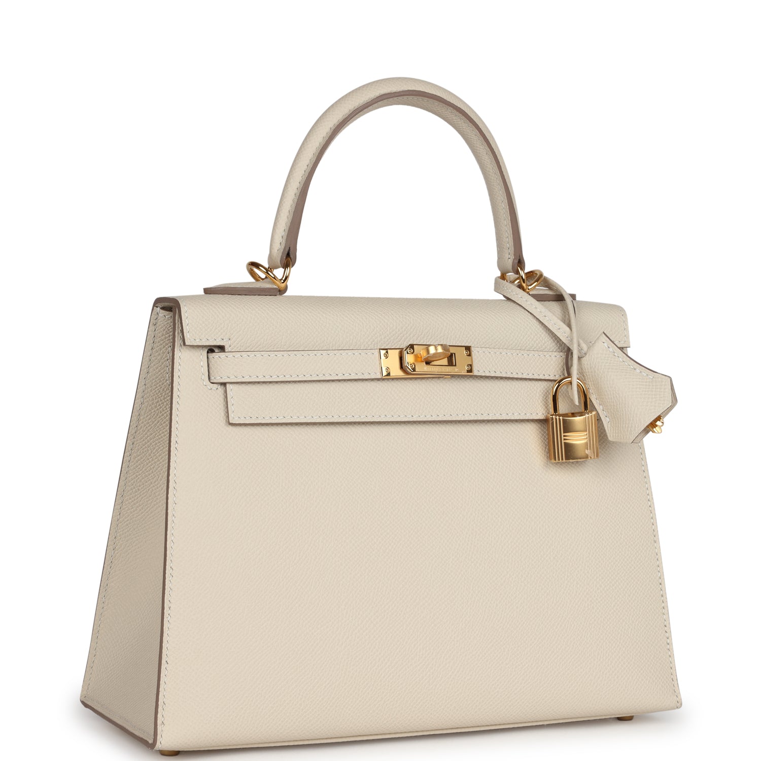 Hermes Kelly Sellier 25 Craie Epsom Gold Hardware - Exclusu