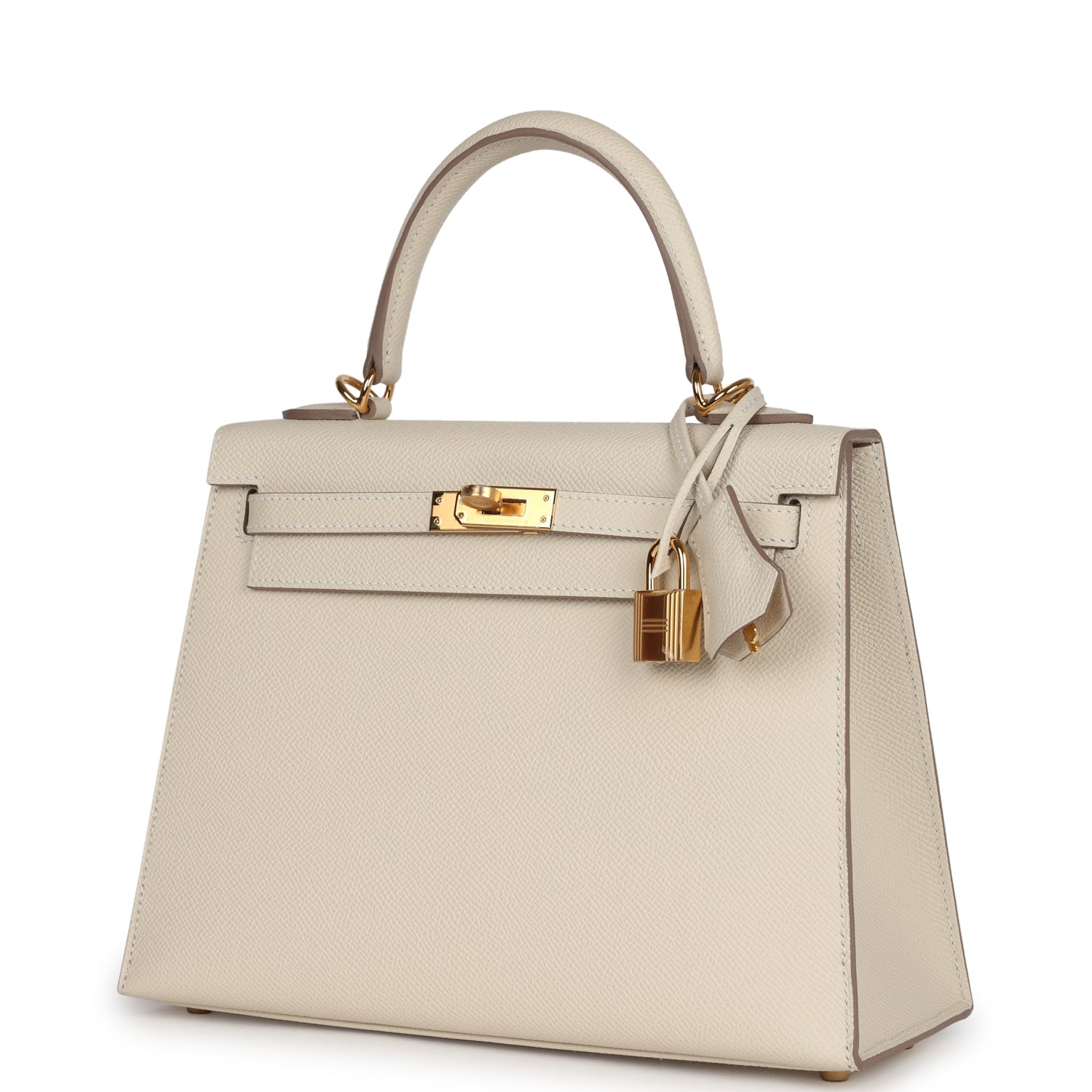 Hermes Kelly Sellier 25 Craie Epsom Gold Hardware - Exclusu