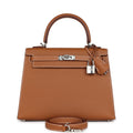 Hermes Kelly Sellier 25 Gold Epsom Palladium Hardware - Exclusu