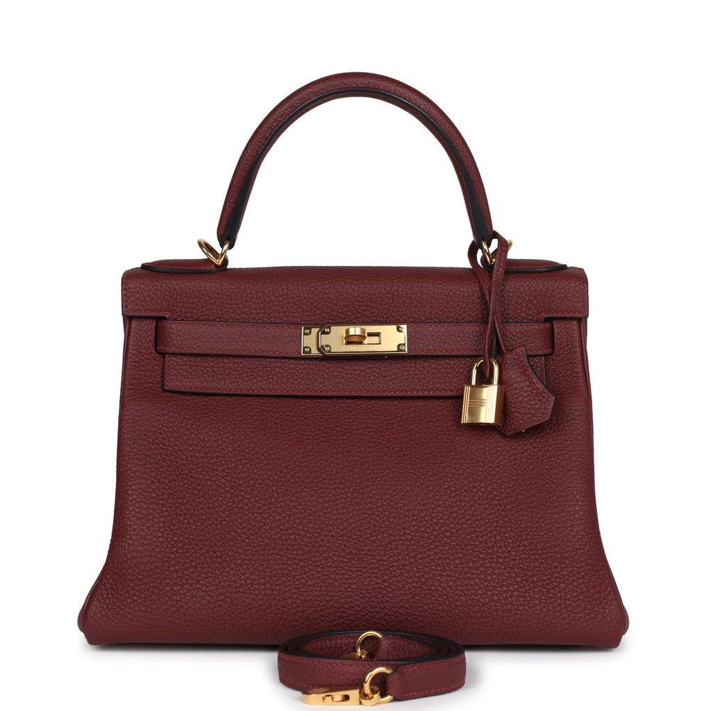 Hermes Kelly Retourne 28 Rouge H Togo Gold Hardware - Exclusu